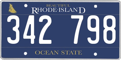 RI license plate 342798