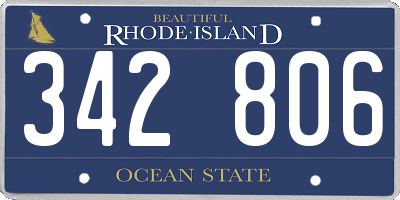 RI license plate 342806