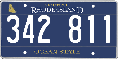 RI license plate 342811