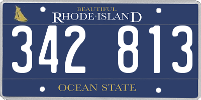 RI license plate 342813