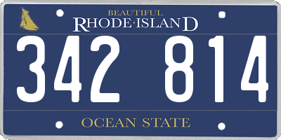 RI license plate 342814