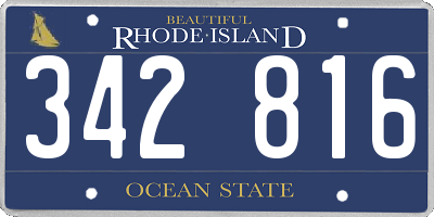 RI license plate 342816