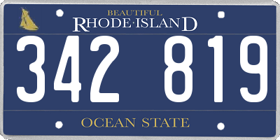 RI license plate 342819