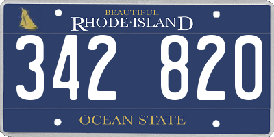 RI license plate 342820