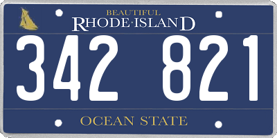 RI license plate 342821
