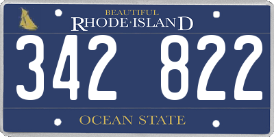 RI license plate 342822