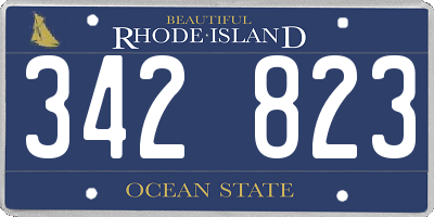 RI license plate 342823