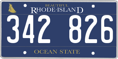 RI license plate 342826
