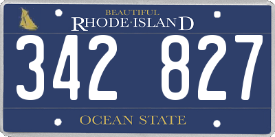 RI license plate 342827