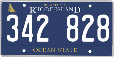 RI license plate 342828