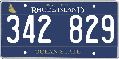 RI license plate 342829