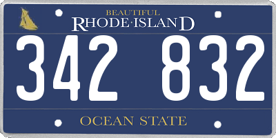RI license plate 342832