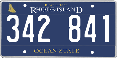 RI license plate 342841