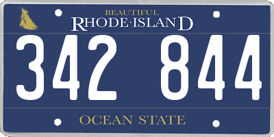 RI license plate 342844