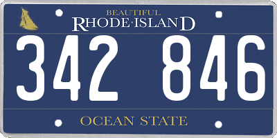 RI license plate 342846