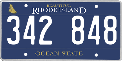 RI license plate 342848