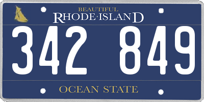 RI license plate 342849