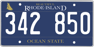 RI license plate 342850
