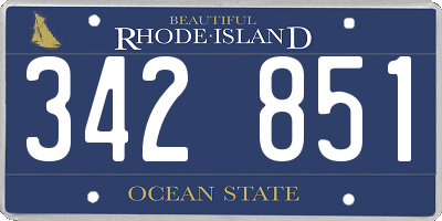 RI license plate 342851