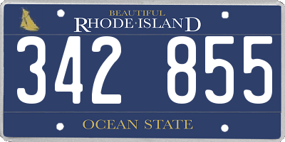 RI license plate 342855