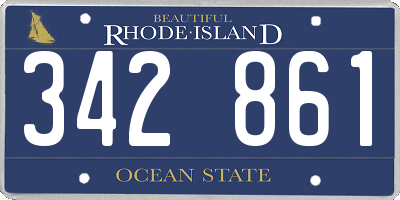 RI license plate 342861