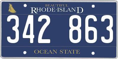 RI license plate 342863
