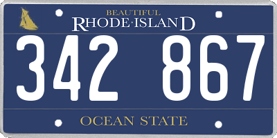 RI license plate 342867