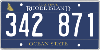 RI license plate 342871