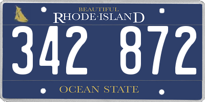 RI license plate 342872