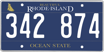 RI license plate 342874