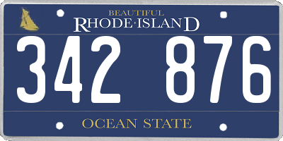 RI license plate 342876