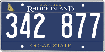 RI license plate 342877