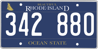 RI license plate 342880