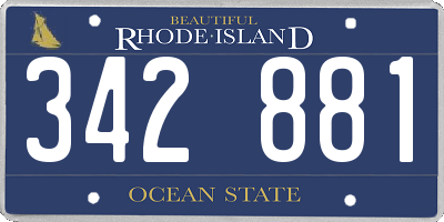 RI license plate 342881