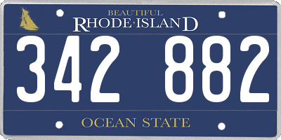 RI license plate 342882
