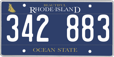 RI license plate 342883