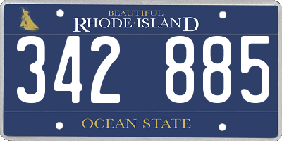 RI license plate 342885