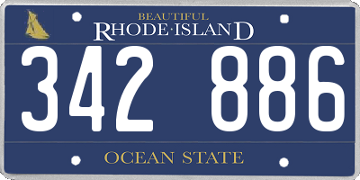 RI license plate 342886