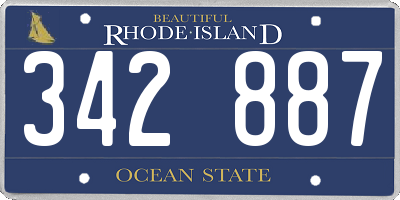 RI license plate 342887