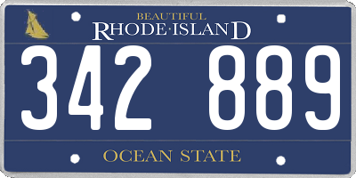 RI license plate 342889