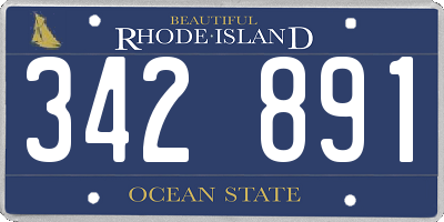 RI license plate 342891