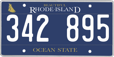 RI license plate 342895