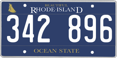 RI license plate 342896