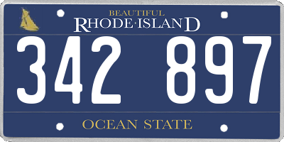 RI license plate 342897