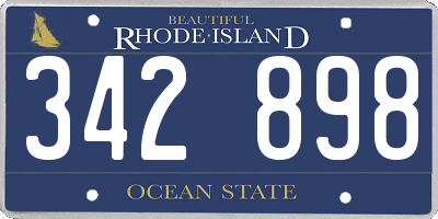 RI license plate 342898