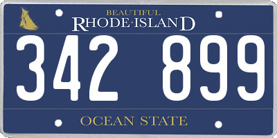 RI license plate 342899