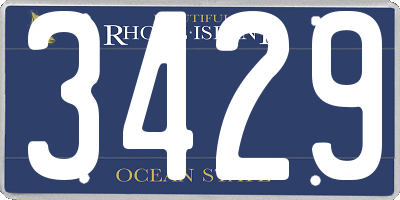 RI license plate 3429