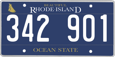 RI license plate 342901