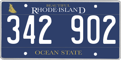 RI license plate 342902
