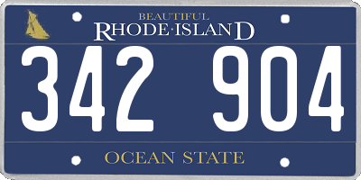 RI license plate 342904